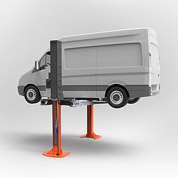 2-Säulen-Hebebühne für PKW, Transporter und Leichtnutzfahrzeuge