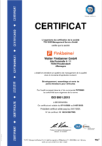 Certificat ISO 9001:2015 de Walter Finkbeiner GmbH